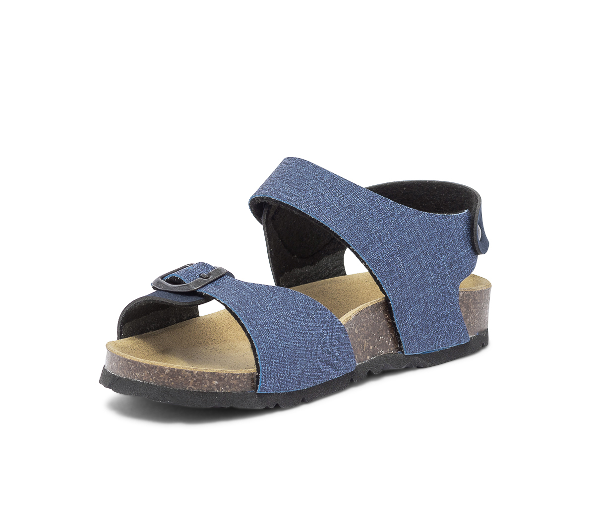 Sandale anatomique bleu marine et bleu effet denim