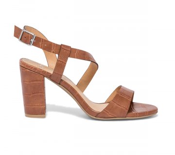 Sandale cognac embossage animalier