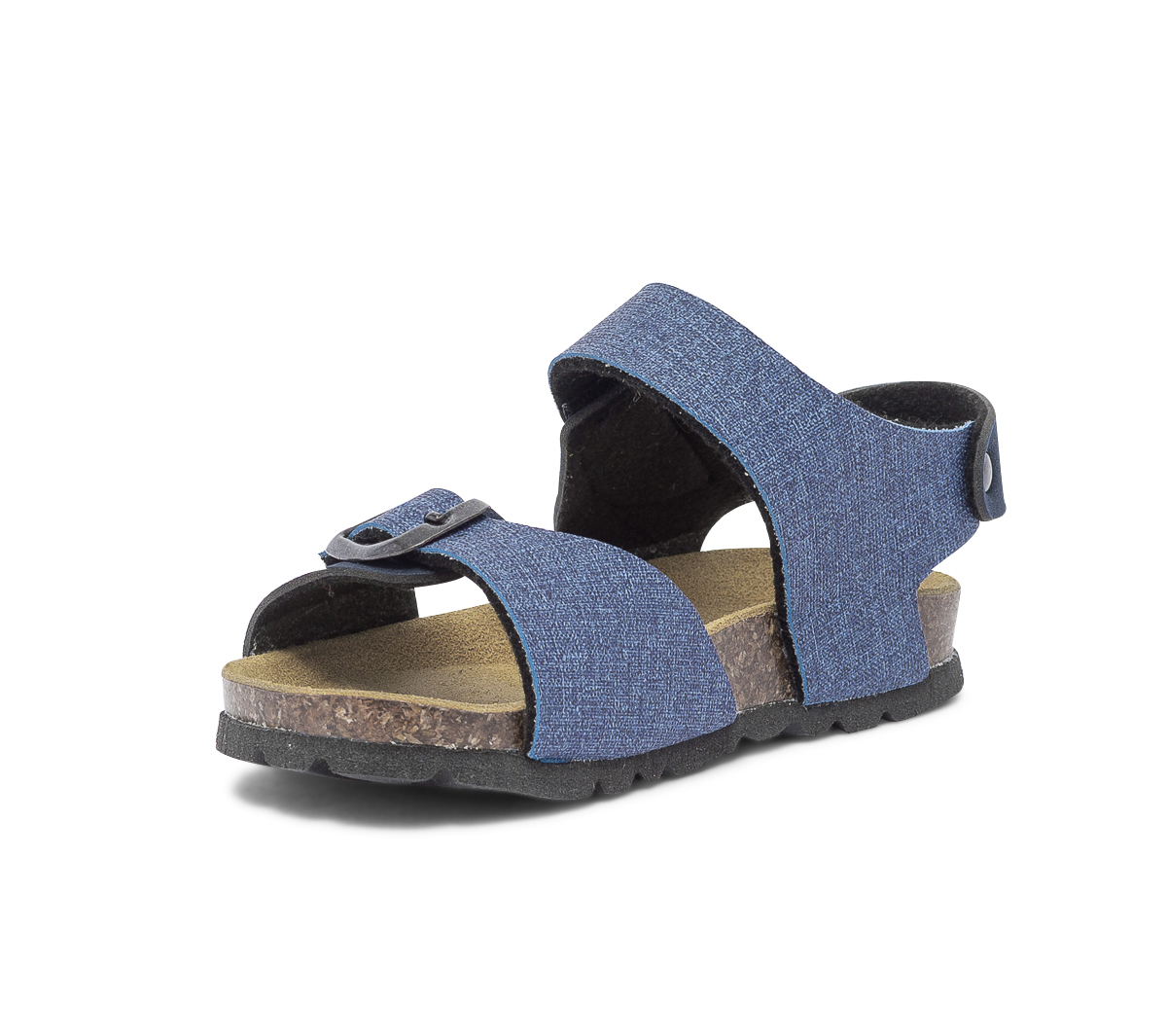 Sandale anatomique bleu marine et bleu effet denim