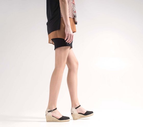 Espadrille compensée en toile