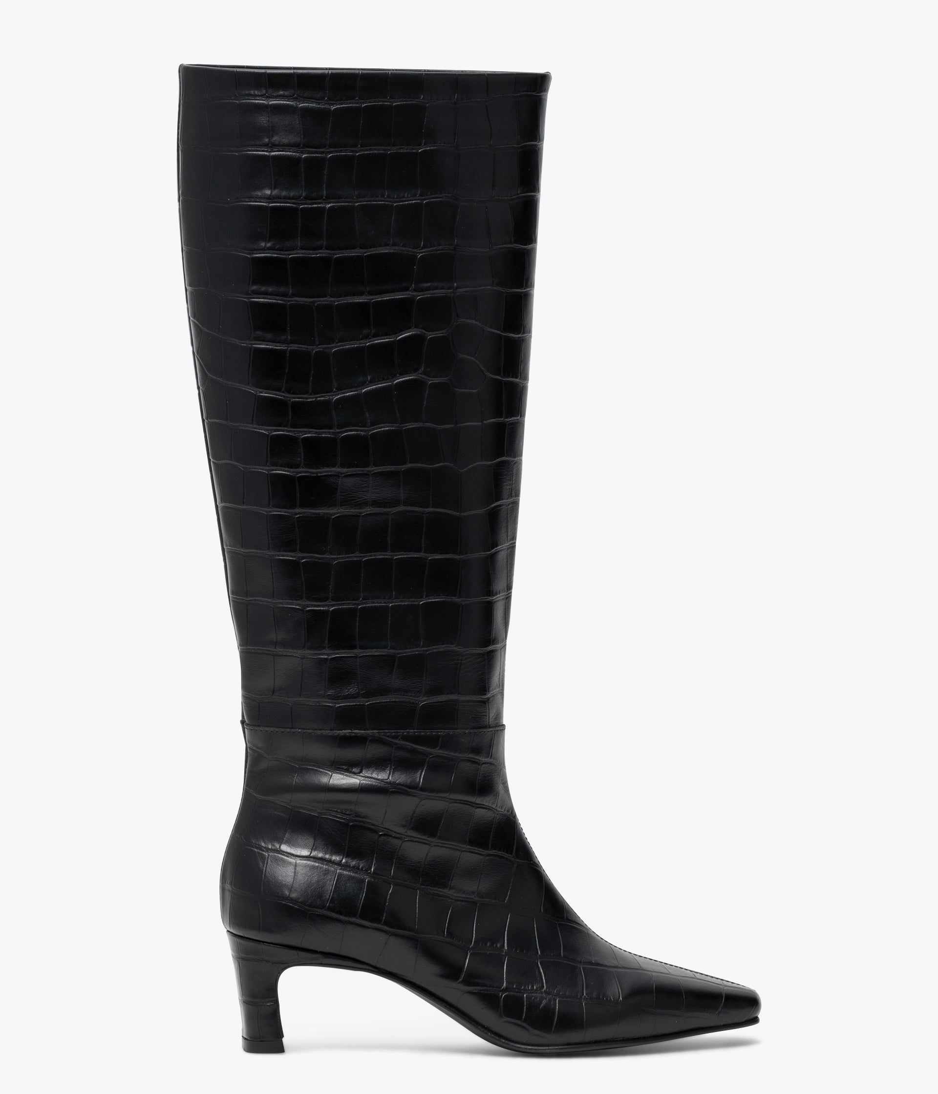 BOTTE INDIRA CROCO NOIR