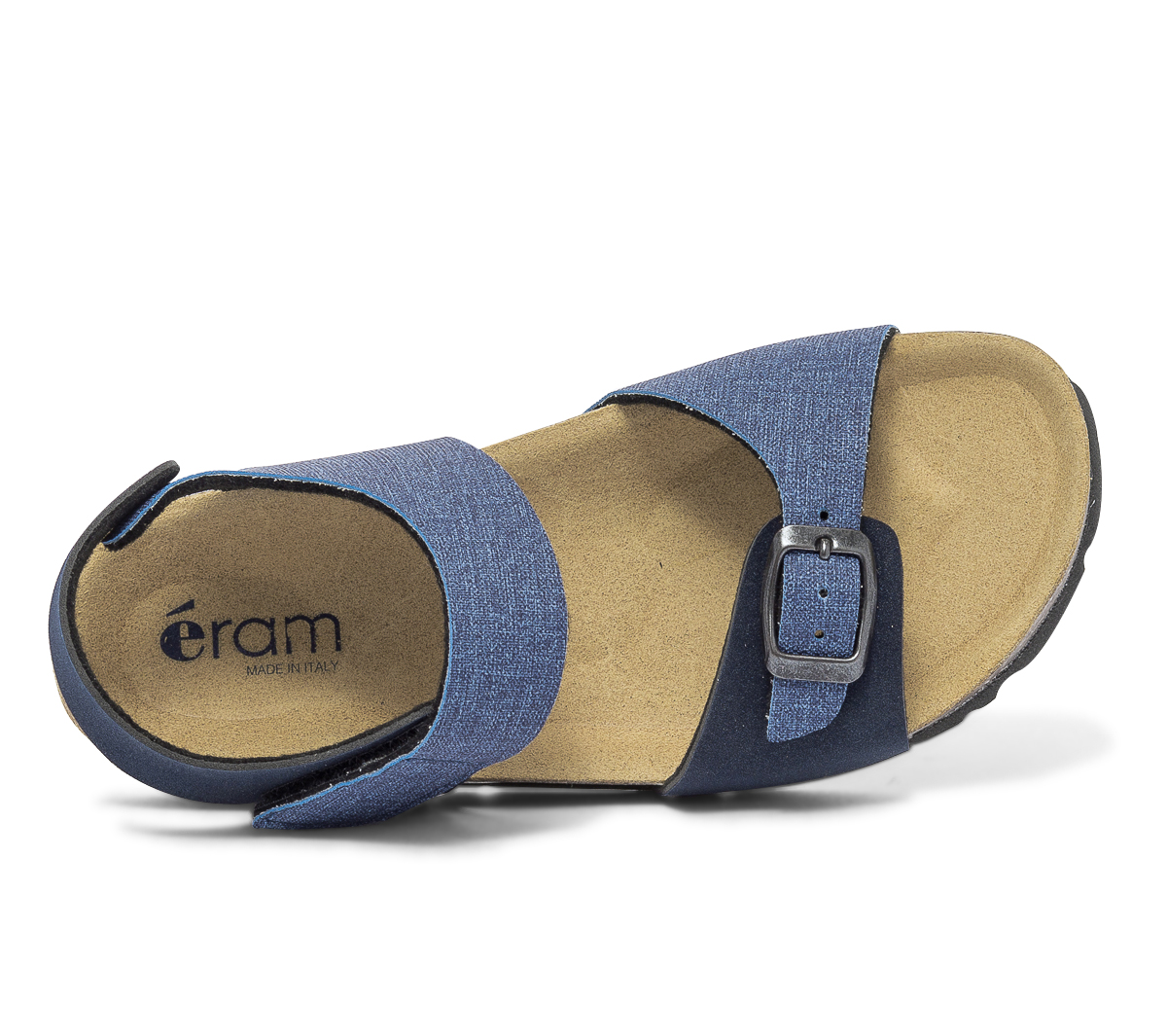 Sandale anatomique bleu marine et bleu effet denim