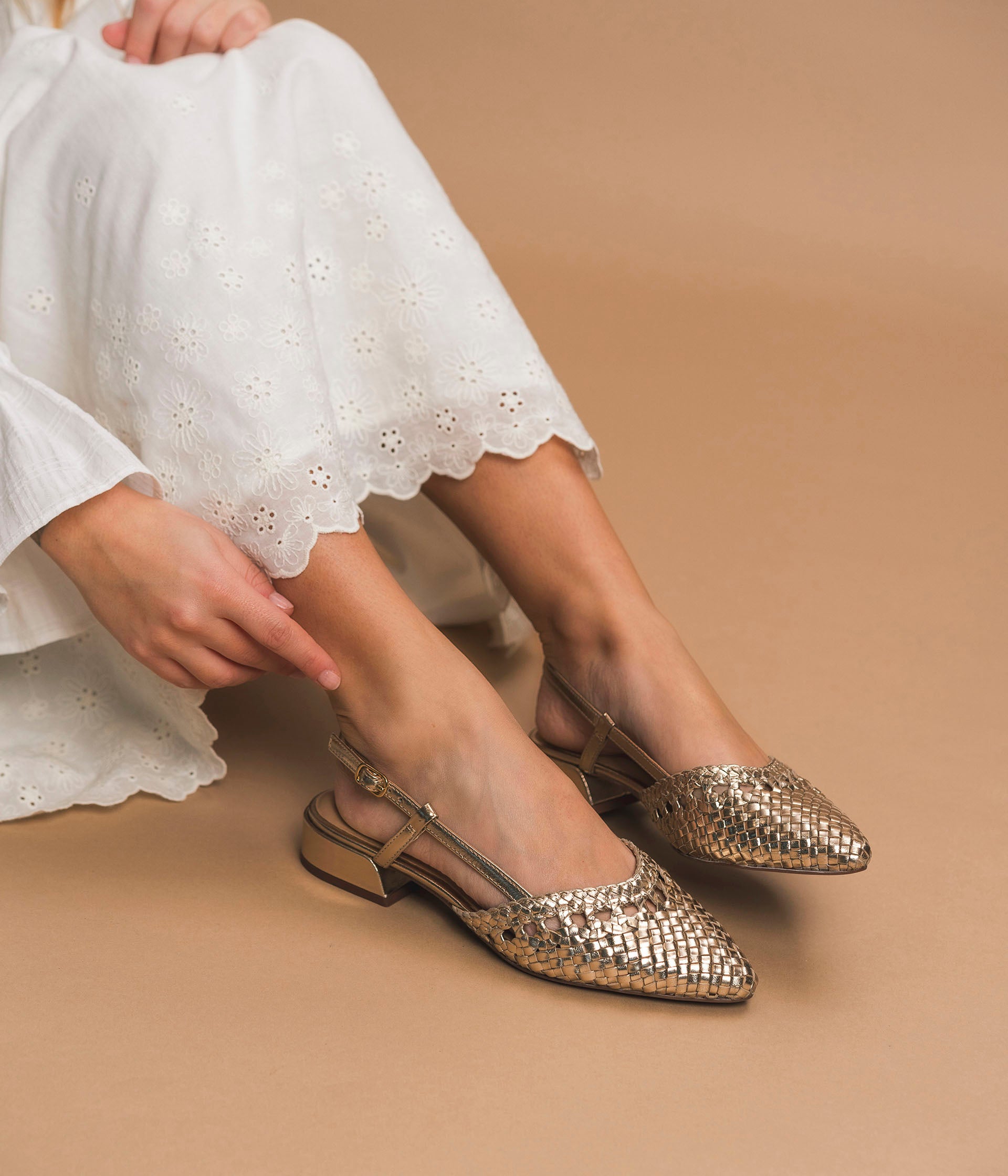 SLINGBACK SONIA PLATINE