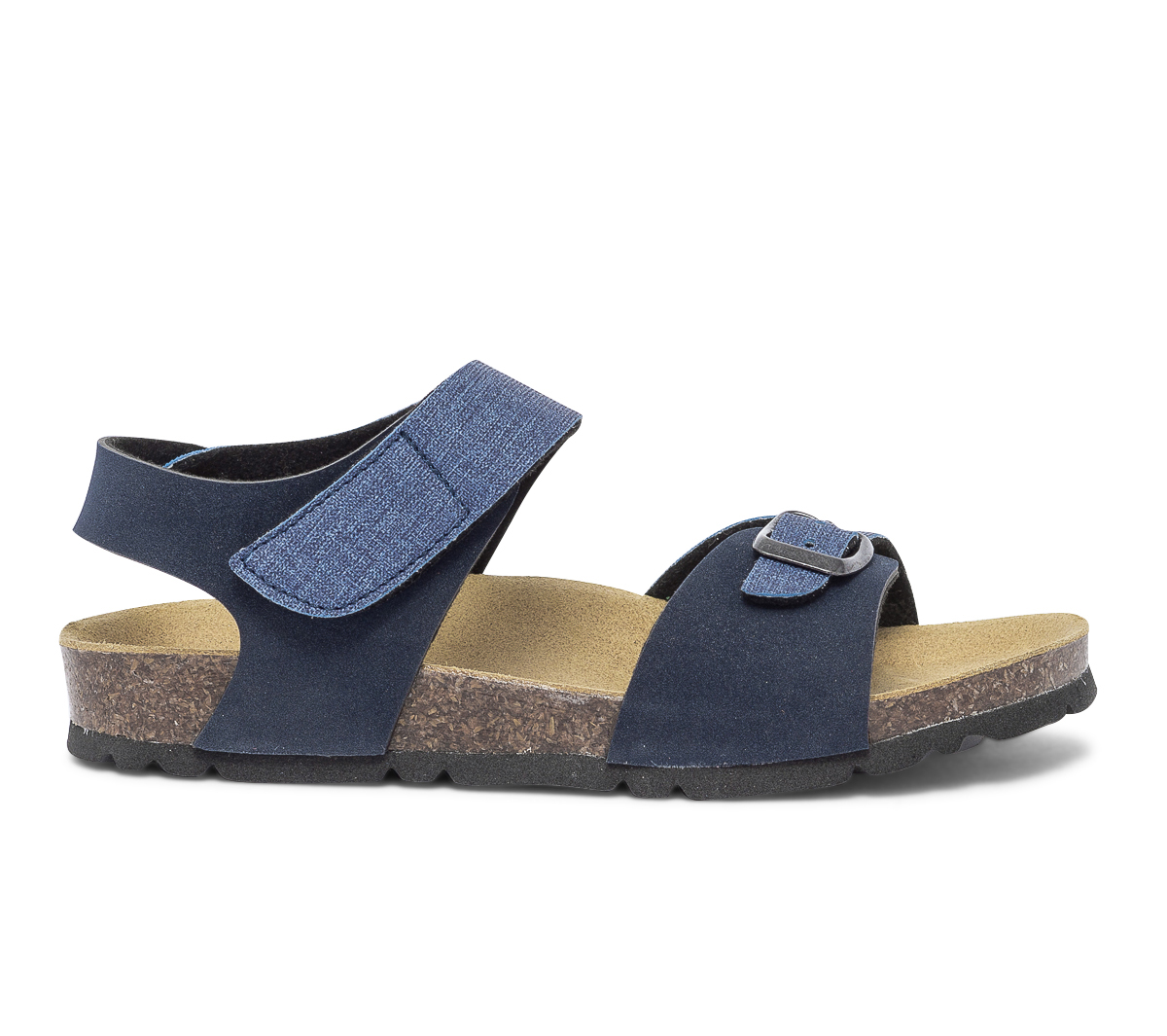 Sandale anatomique bleu marine et bleu effet denim