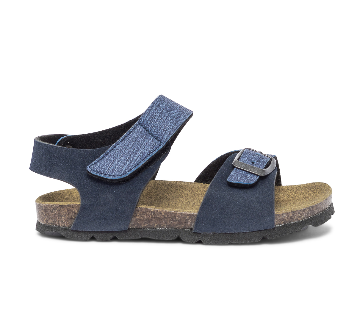 Sandale anatomique bleu marine et bleu effet denim