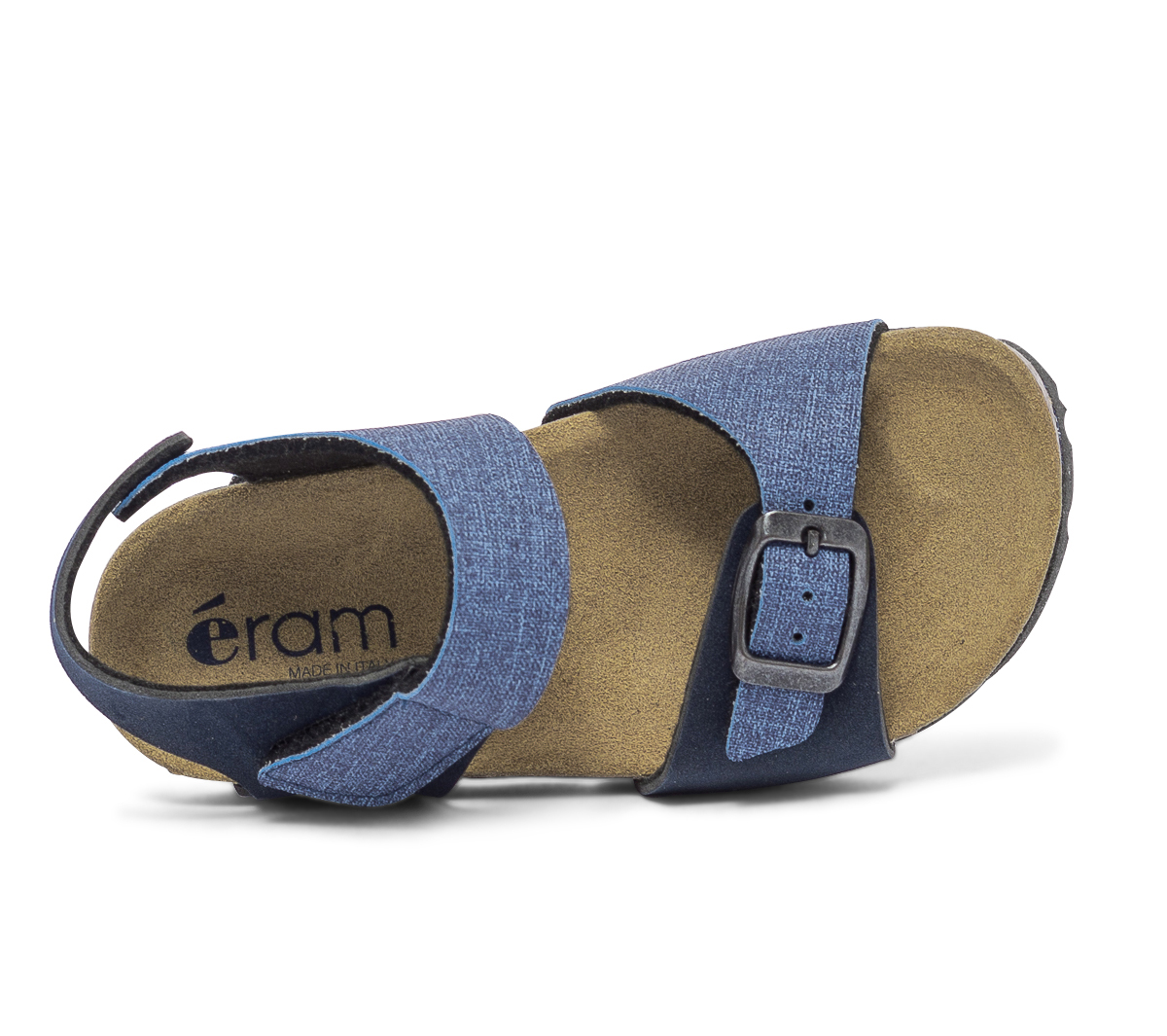 Sandale anatomique bleu marine et bleu effet denim